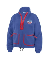 Wear by Erin Andrews Women's Blue New York Rangers Polar Fleece Half-Zip Jacket