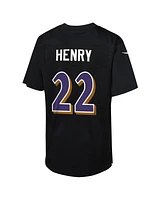 Nike Big Boys and Girls Derrick Henry Carbon Black Baltimore Ravens Fashion Game Jersey