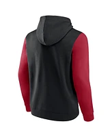 Logo Athletic Men's Black Miami Heat Outline Colorblock Pullover Hoodie