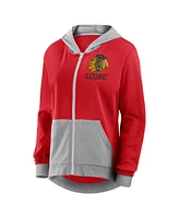 Logo Athletic Women's Red Chicago Blackhawks Hit It French Terry Full-Zip Hoodie