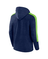 Fanatics Men's Heather College Navy Seattle Seahawks Gains Full-Zip Hoodie