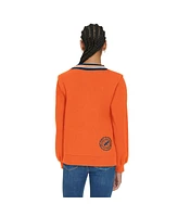 Tommy Hilfiger Women's Orange Denver Broncos Alice V-Neck Pullover Sweatshirt