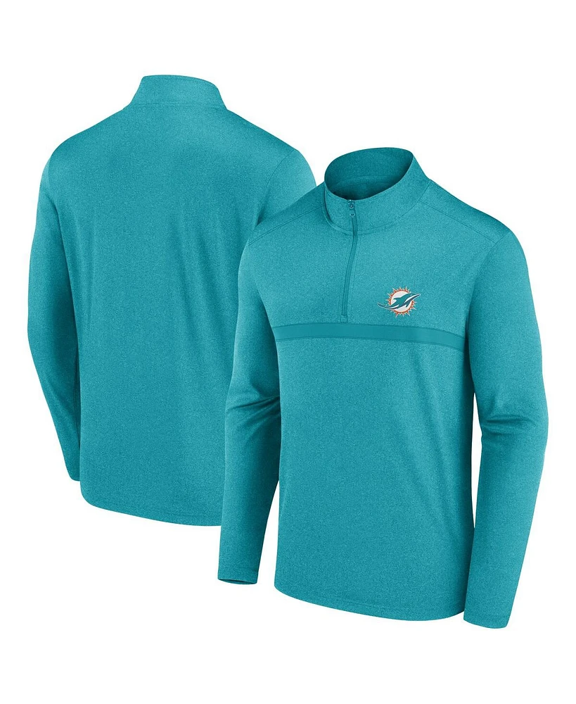 Fanatics Men's Aqua Miami Dolphins Head-to-Head Quarter-Zip Top