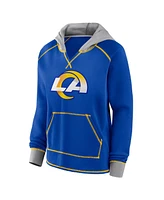 Logo Athletic Women's Royal Los Angeles Rams Boom Fleece Pullover V-Neck Hoodie