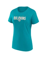 Logo Athletic Women's Aqua Miami Dolphins Lean T-Shirt