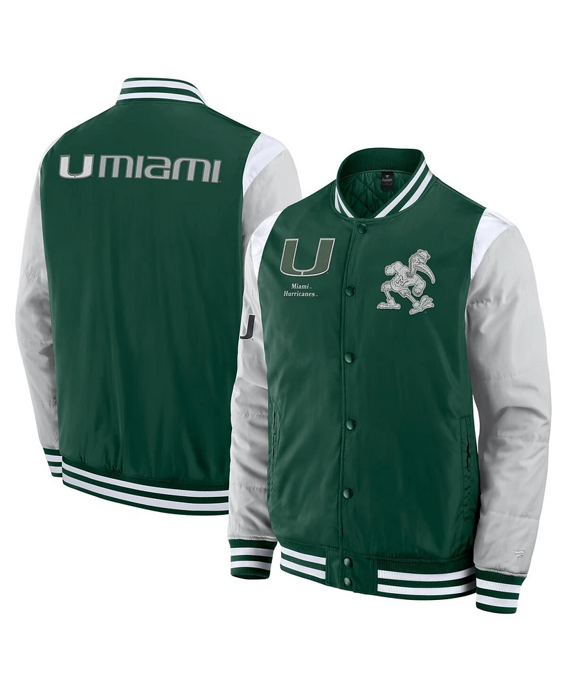 Fanatics Men's Green Miami Hurricanes Elements Elite Full-Snap Jacket