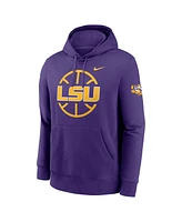 Nike Men's Purple Lsu Tigers Basketball Icon Club Fleece Pullover Hoodie