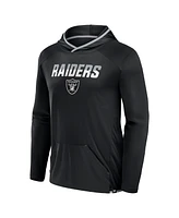 Fanatics Men's Black Las Vegas Raiders Transitional Defender Hoodie Long Sleeve T-Shirt