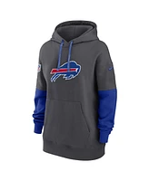 Nike Women's Anthracite/Royal Buffalo Bills 2024 Sideline Essential Fleece Pullover Hoodie