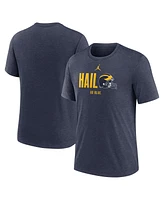 Jordan Men's Heather Navy Michigan Wolverines Campus Football Slogan Tri-Blend T-Shirt