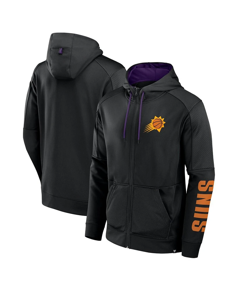 Fanatics Men's Black Phoenix Suns Baller Defender Performance Full-Zip Hoodie