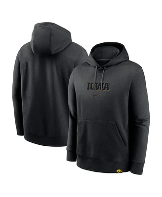 Nike Men's Black Iowa Hawkeyes Statement Wordmark Lockup Pullover Hoodie