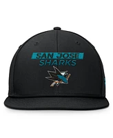 Fanatics Men's Black San Jose Sharks Authentic Pro Prime Snapback Hat