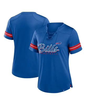 Fanatics Women's Royal Buffalo Bills Play Script Lace-Up T-Shirt