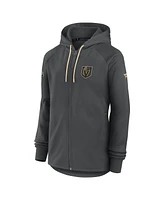 Fanatics Women's Gray Vegas Golden Knights Authentic Pro Rink Fleece Full-Zip Jacket