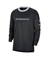 Nike Men's Black Minnesota Timberwolves 2024/25 City Edition Authentic Pregame Performance Long Sleeve Shooting T-Shirt