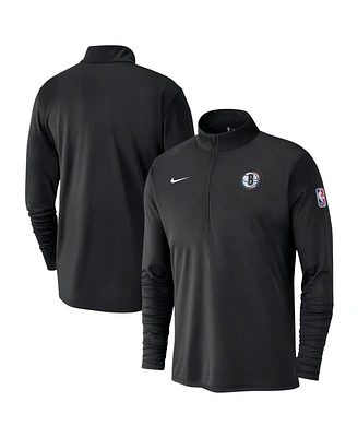 Nike Men's Black Brooklyn Nets 2024/25 City Edition Authentic Coaches Performance Half-Zip Top