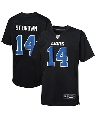 Nike Big Boys and Girls Amon-Ra St. Brown Carbon Black Detroit Lions Fashion Game Jersey