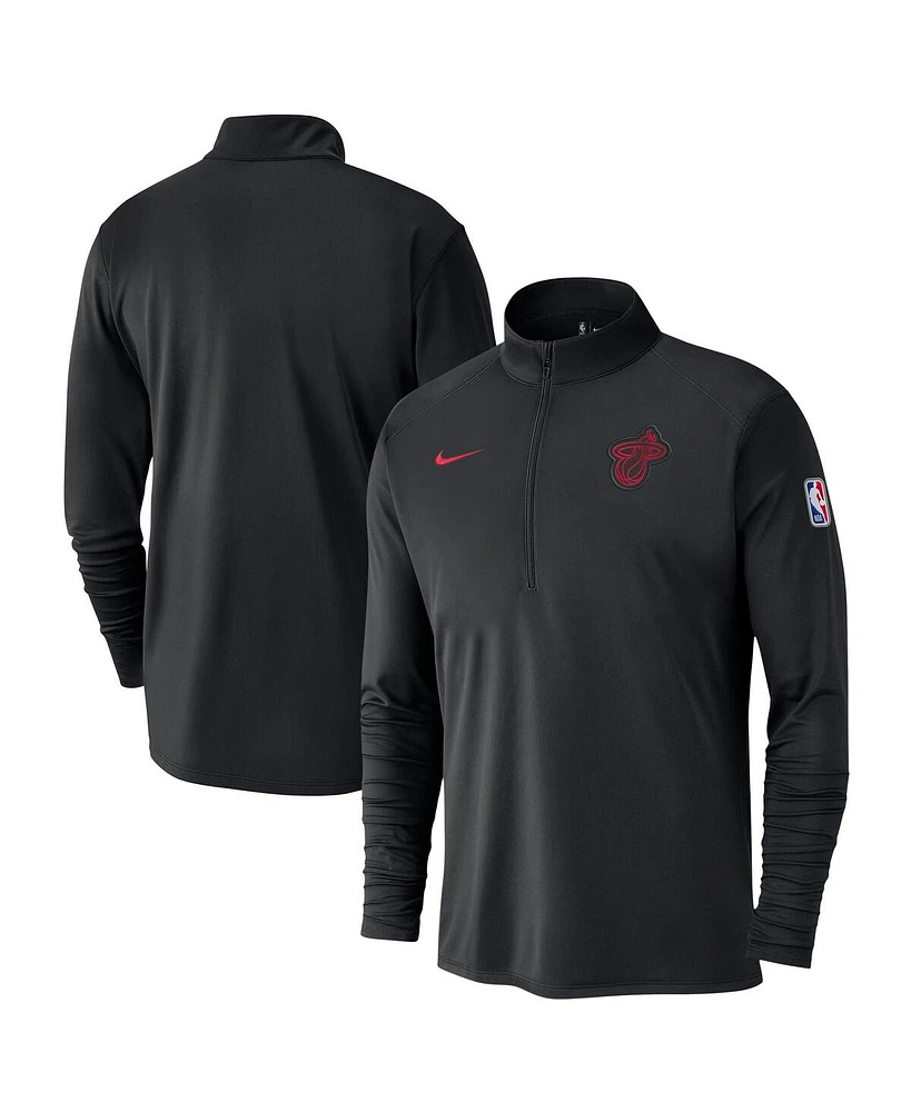 Nike Men's Black Miami Heat 2024/25 City Edition Authentic Coaches Performance Half-Zip Top