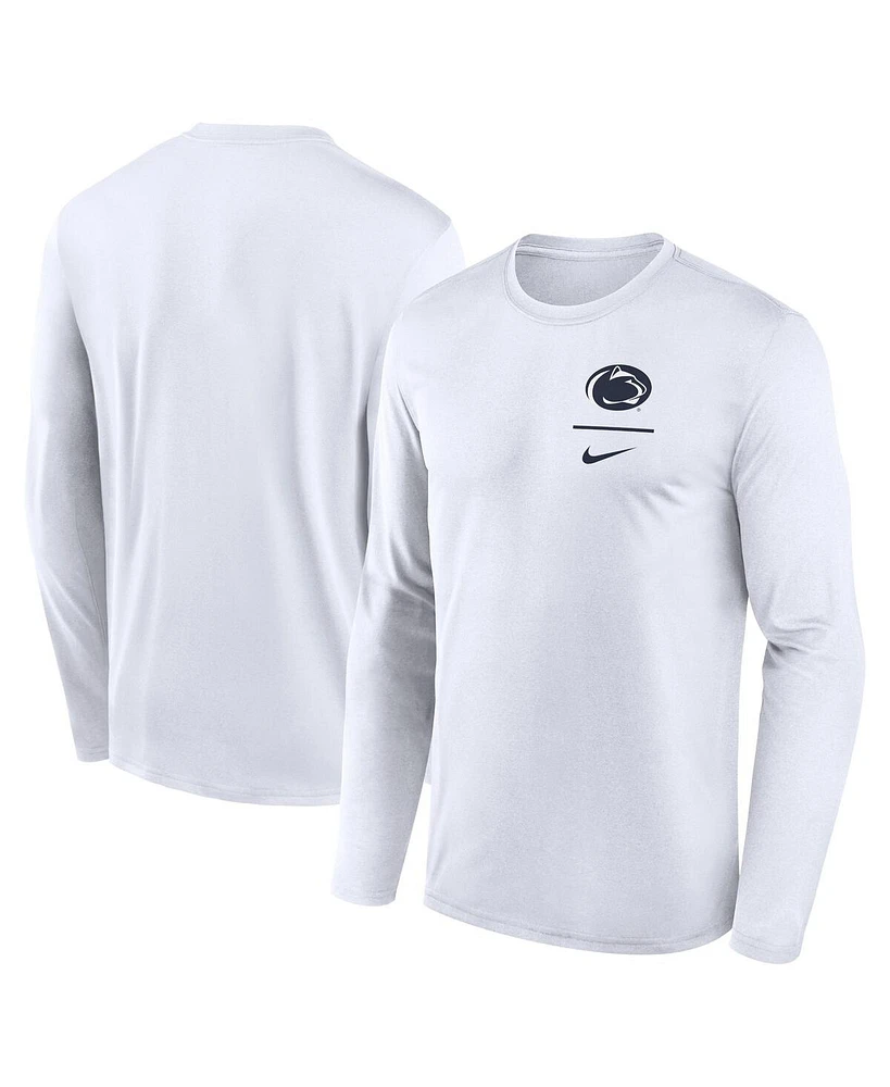 Nike Men's White Penn State Nittany Lions Primary Stack Legend Long Sleeve T-Shirt