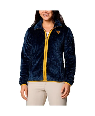 Columbia Women's Navy West Virginia Mountaineers Fireside Ii Sherpa Full-Zip Jacket