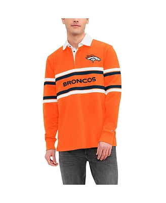 Tommy Hilfiger Men's Orange Denver Broncos Cory Varsity Rugby Long Sleeve T-Shirt