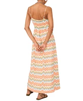 1.state Women's Printed V-Neck Sleeveless Maxi Dress