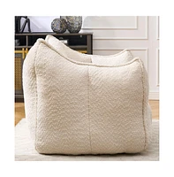 Comfortable Chenille Bean Bag Chair with Armrests for Living Rooms, Bedrooms, Gaming and Watching Tv-The Pop Home