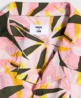 Mode of One Men's Floral Tones Relaxed-Fit Printed Button-Down Camp Shirt, Exclusively at Macy's