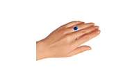 Bling Jewelry Royal Blue Oval Cubic Zirconia 6CTW Cz Cocktail Ring .925 Sterling Silver