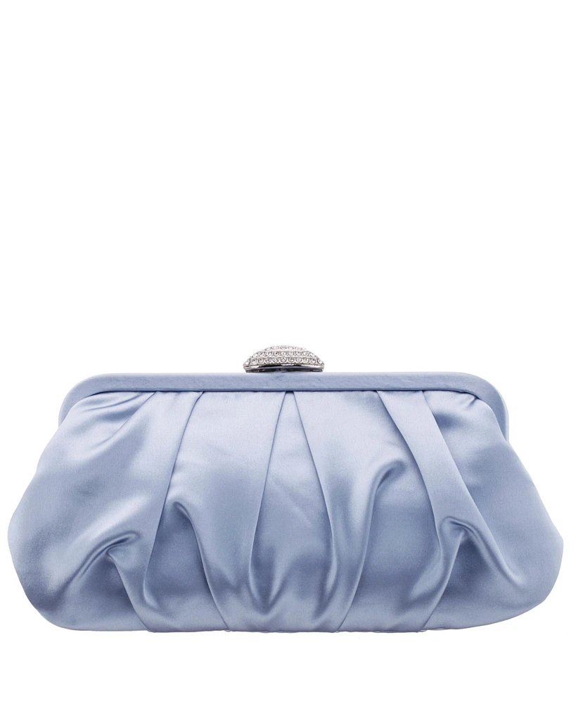 Nina Pleated Frame with Crystal Clasp Clutch