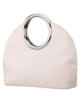 Nina Metal Handles Embossed Snake Hobo Bag