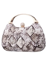 Nina Snake Minaudiere with Crystal Clasp Bag