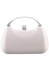 Nina Patent Minaudiere with Metal Handle Clutch