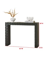 Kings Brand Furniture Turlock Wooden Console Table - Minimalist Sofa Table, Side Entryway and Display (Lemon Pepper)