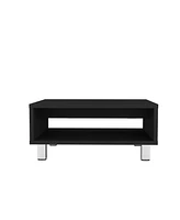 Chiniak Coffee Table, 1 shelf, 4 legs, Black
