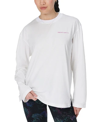 Sweaty Betty Women's Cotton Long-Sleeve Logo T-Shirt