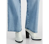 Guess Women's Light Wash High-Rise Wide-Leg Jeans