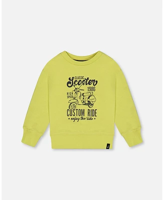 Deux par Toddler Boys Pullover Graphic Sweatshirt Lime Green - Toddler|Child