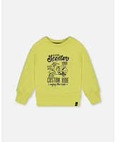 Deux par Toddler Boys Pullover Graphic Sweatshirt Lime Green - Toddler|Child