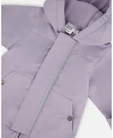 Deux par Baby Girls Mid-Season One-Piece Outerwear Lilac With Printed Hat