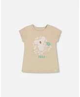 Deux par Baby Girls Organic Cotton Tee Beige And Cream Koala