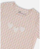 Deux par Big Girls Crinkle Top With Applique Light Old Pink