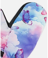 Deux par Deux Baby Girls Printed Mid-Season Mittens Butterflies On Multicolored Background