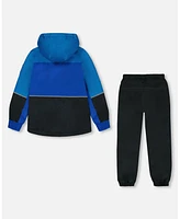 Deux par Toddler Boys Two-Piece Mid-Season Outerwear Set Royal Blue And Black - Toddler|Child