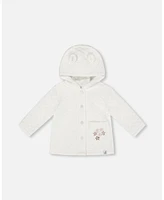 Deux par Baby Girls Quilted Jacket With Hood Snow White