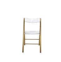 Acrylic Folding Chair in Brushed Finish with Stainless Steel Frame for Kitchen