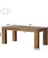 Tribesigns 63-Inch Dining Table for 4-6 People, Rectangular Kitchen Dinner Table, Farmhouse Wooden Eating Table for Home Kitchen, Dining Room