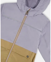 Deux par Big Girls Colorblock Mid-Season Jacket Lilac And Taupe