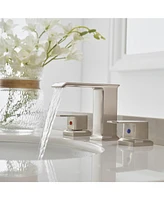 8 in. Waterfall Widespread 2-Handle Bathroom Faucet With Pop-up Drain Assembly